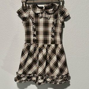 The Children’s Place Kid’s Dress Black/White/Gold Dress with Ruffles